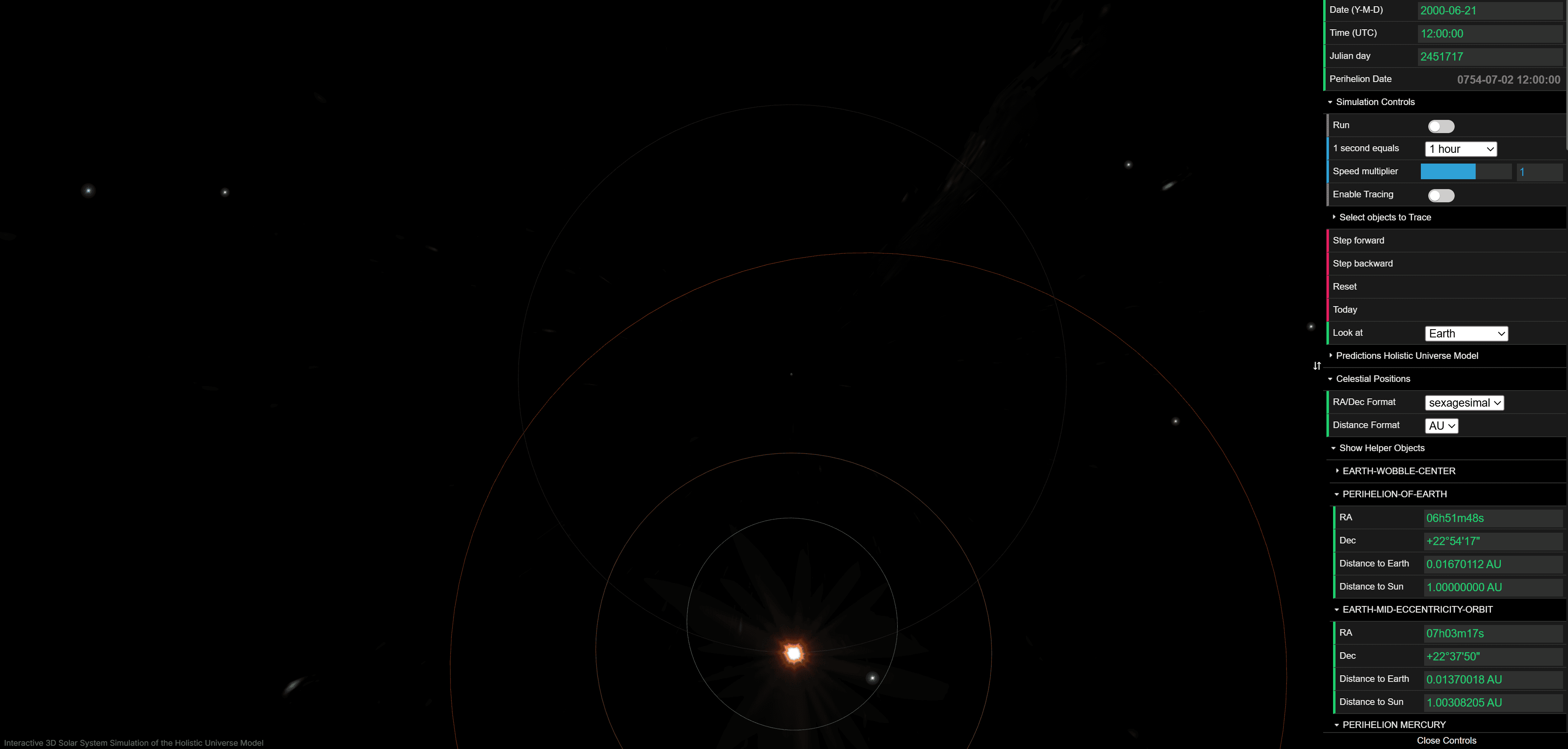 Holistic Universe Model – 3D settings